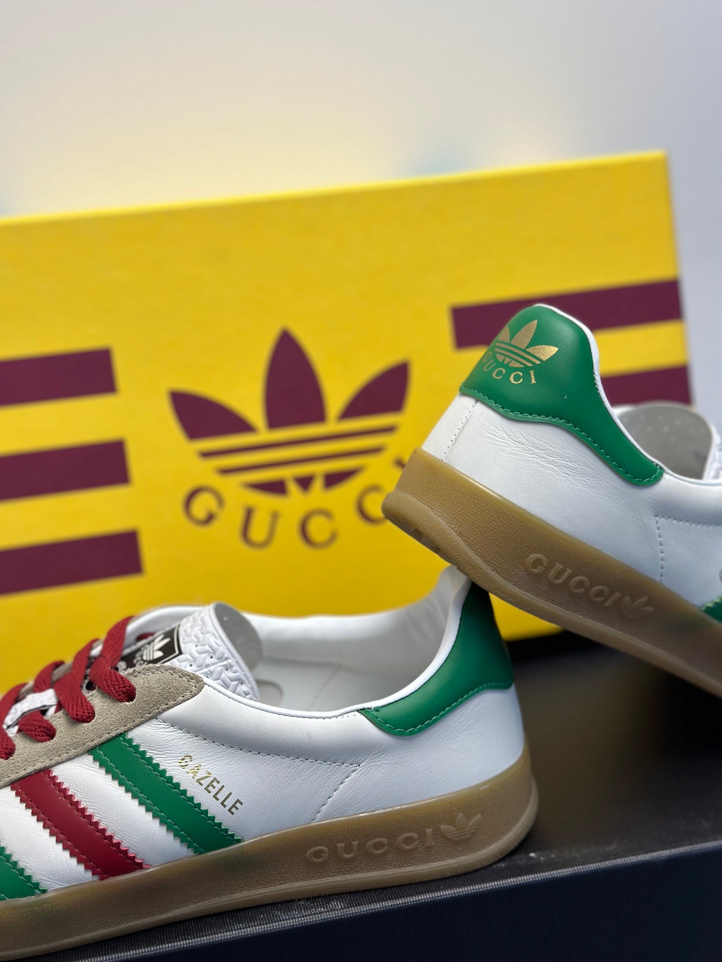 Gucci x Adidas Gazelle - White Green Red