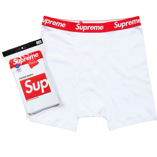 Supreme Hanes Boxer Briefs (4 Pack) White