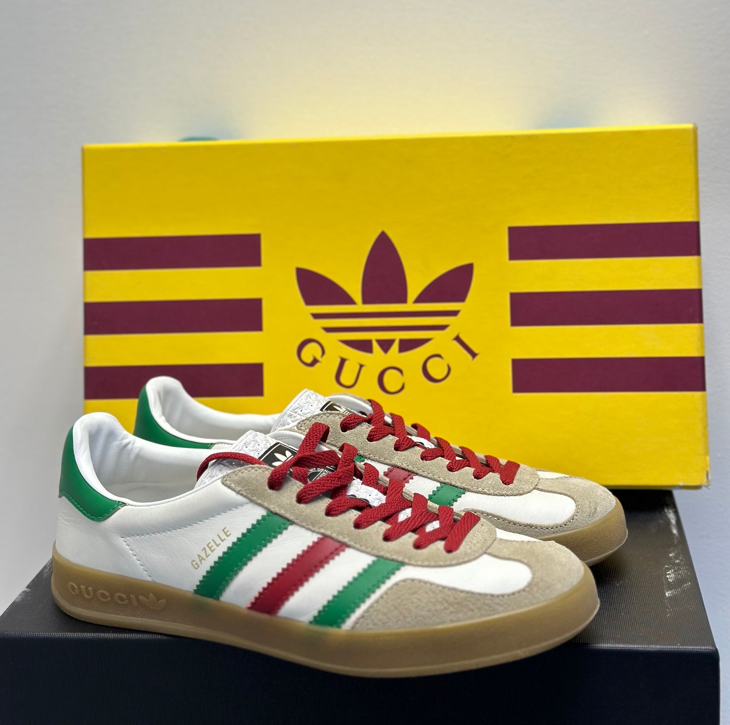 Gucci x Adidas Gazelle - White Green Red