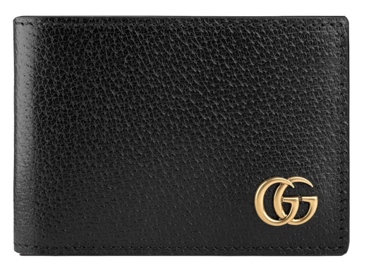 Gucci GG Marmont Bifold Wallet Textured Calfskin Black