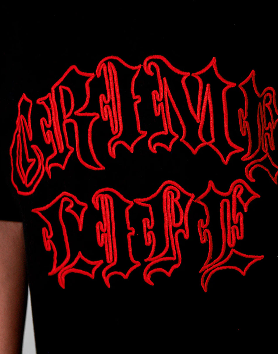 CRIME GOTHIC EMBRODERY TEE