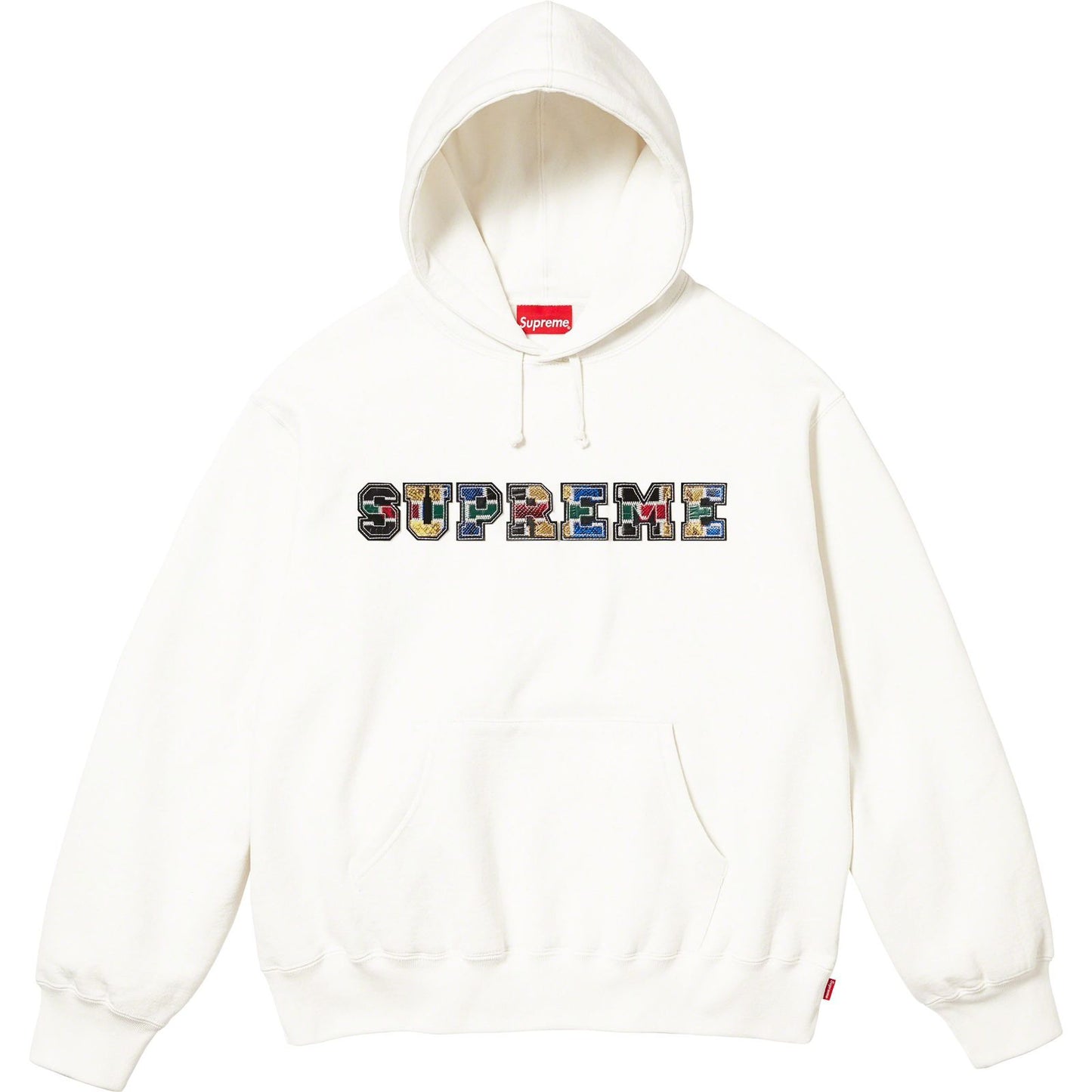 Supreme Patchwork Harvard Hoodie / White