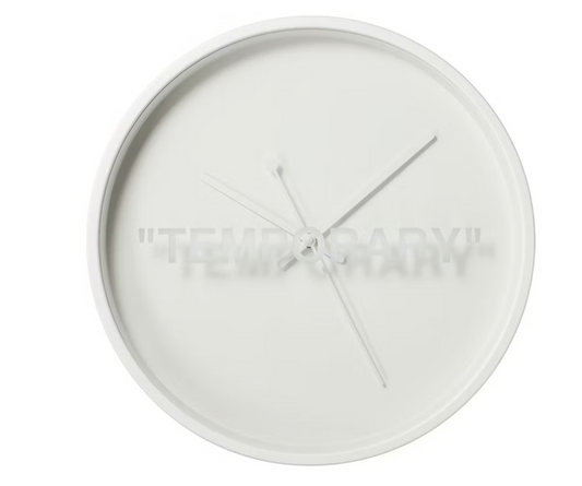 Virgil Abloh x IKEA MARKERAD ""TEMPORARY"" Wall Clock White