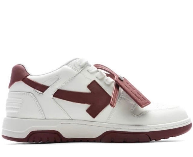 OFF WHITE Out Of Office OOO Calf Leather White Burgundy