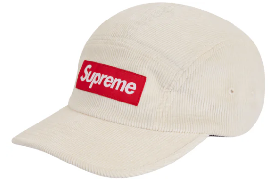 Supreme Corduroy Camp Cap (FW22) White