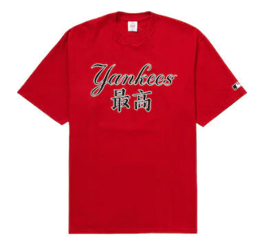 Supreme MLB New York Yankees Kanji Teams Tee Red