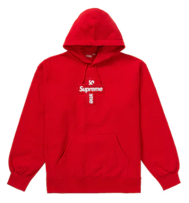 Supreme Cross Box Logo Hooded Sweatshirt Red